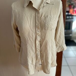 Anne Carson Textured Cream Button-Down Shirt